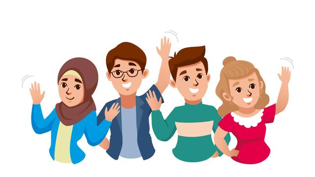 Ilustrasi perbedaan, toleransi, salam