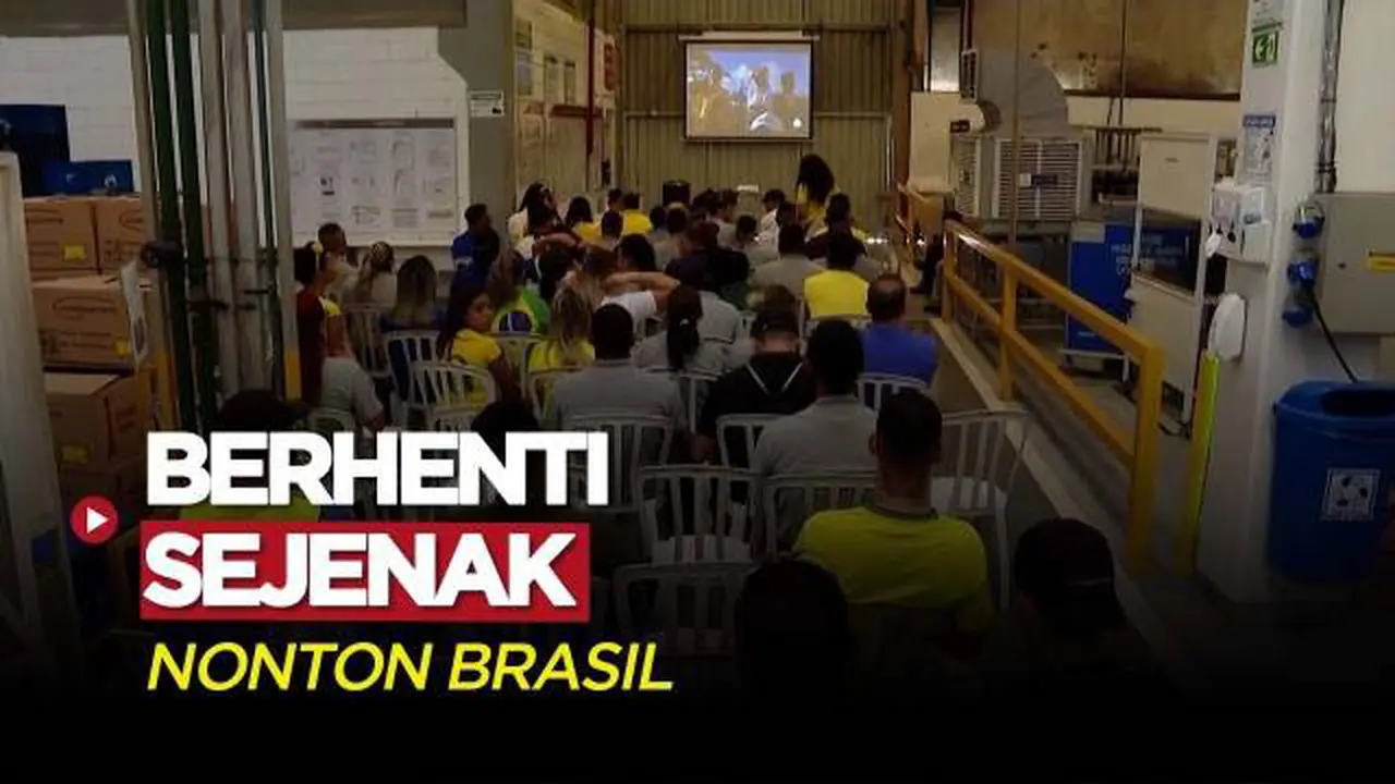 Berita Video, Sebuah Pabrik di Sao Paulo Hentikan Aktivitas Kerja untuk Nonton Timnas Brasil di Piala Dunia 2022 pada Kamis (24/11/2022)