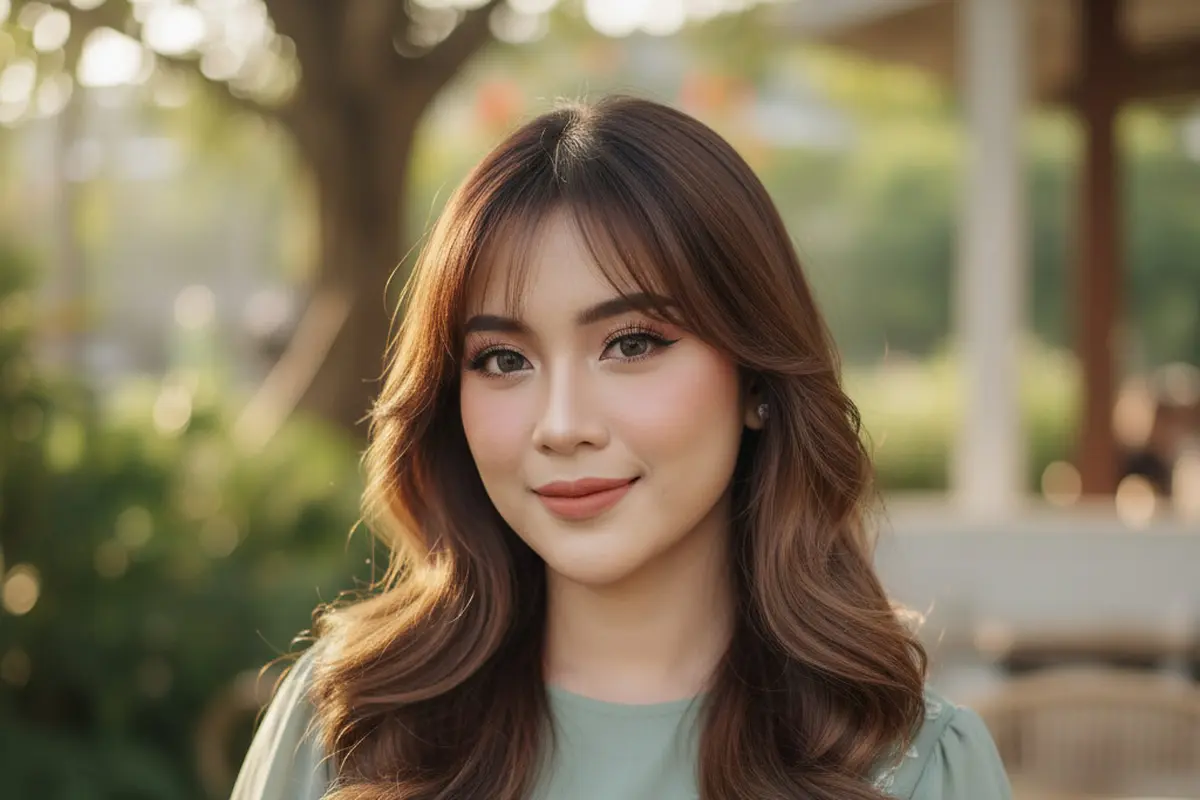Model Rambut Wanita Panjang Bergelombang (Foto: Gemini AI)