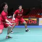 Ganda putra Indonesia Kevin Sanjaya Sukamuljo / Marcus Fernaldi Gideon lolos ke semifinal Korea Terbuka Super Series 2017. (Humas PP PBSI)