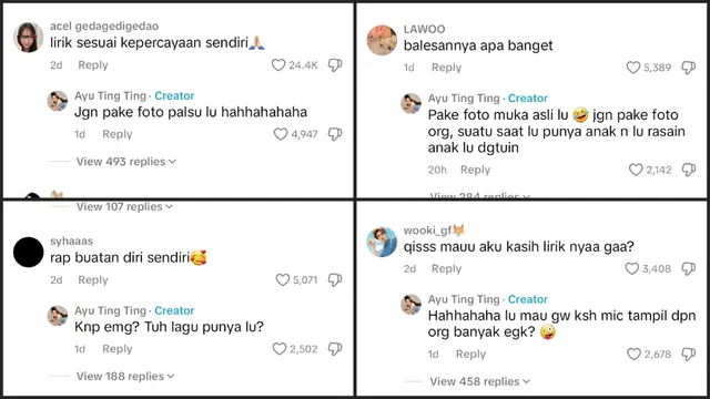 Ayu balas komentar warganet