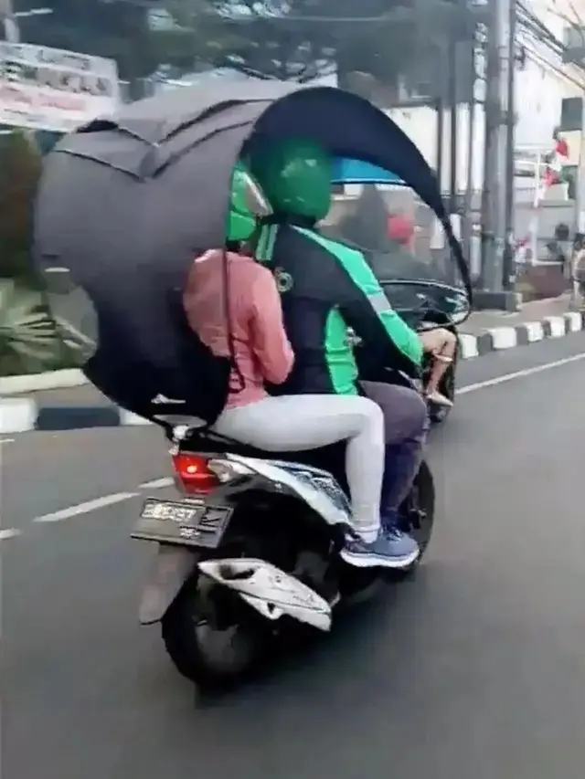 Kumpulan Potret Cara Unik Pemotor Mencegah Kulit Tersengat Panasnya Sinar Matahari (ist)