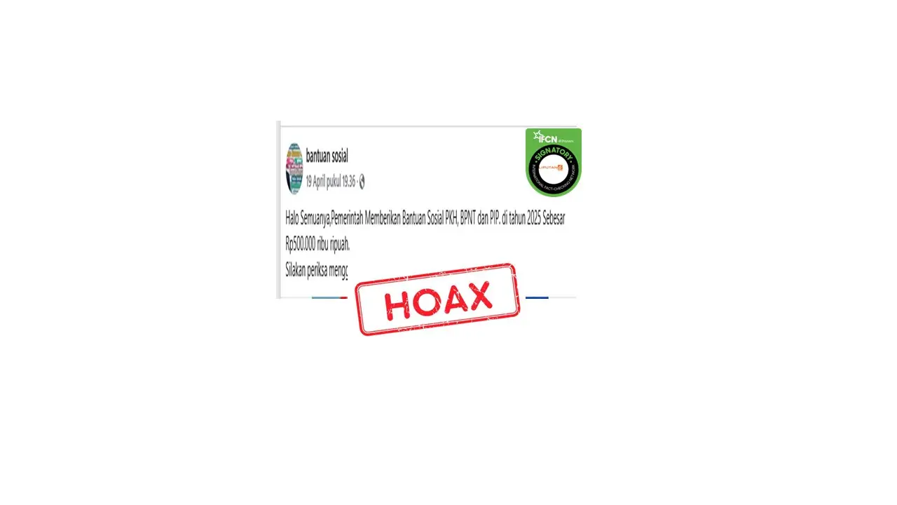 Cek fakta link bansos Rp 500 ribu