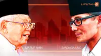 3 Beda Ma'ruf Amin Vs Sandiaga Uno, dari Penampilan hingga Medsos