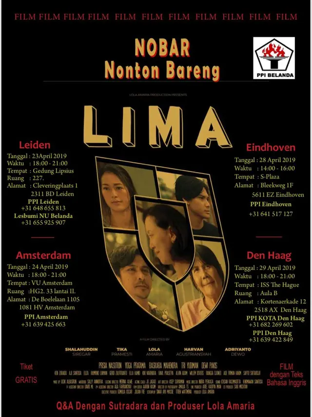 Film LIMA mendapat apresiasi penonton di Belanda