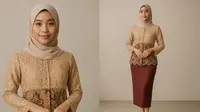Tren Model Batik Brokat Kombinasi Rok Span Modern 2025