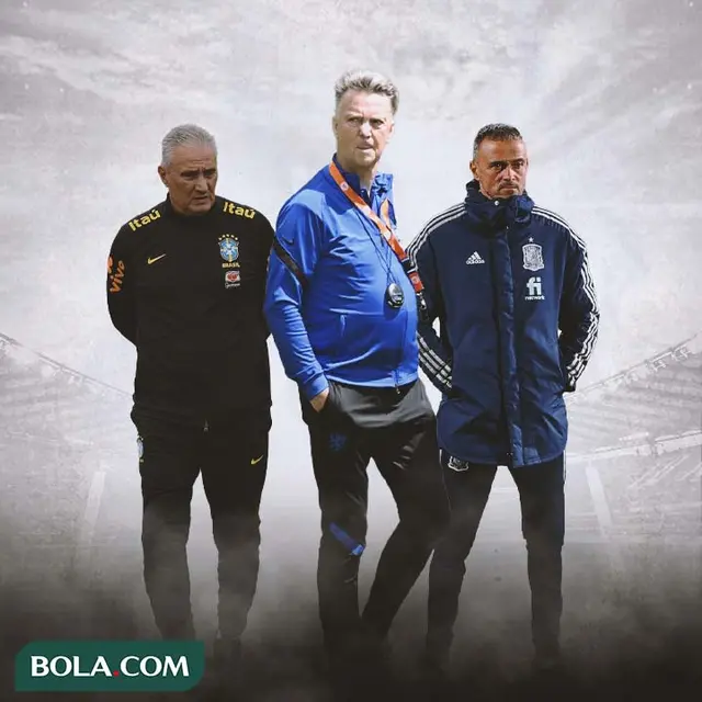 Ilustrasi - Tite, Louis van Gaal, Luis Enrique