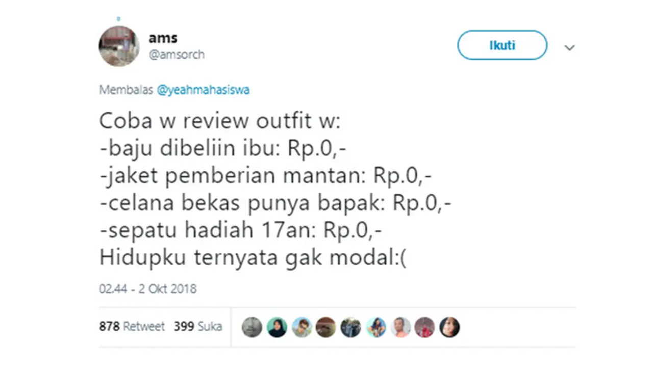 Outfit ala Sobat Miskin Twitter