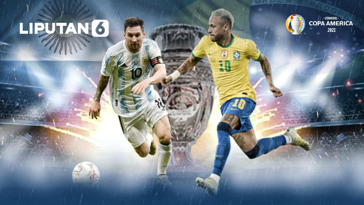 Banner Infografis Final Copa America 2021 Argentina vs Brasil