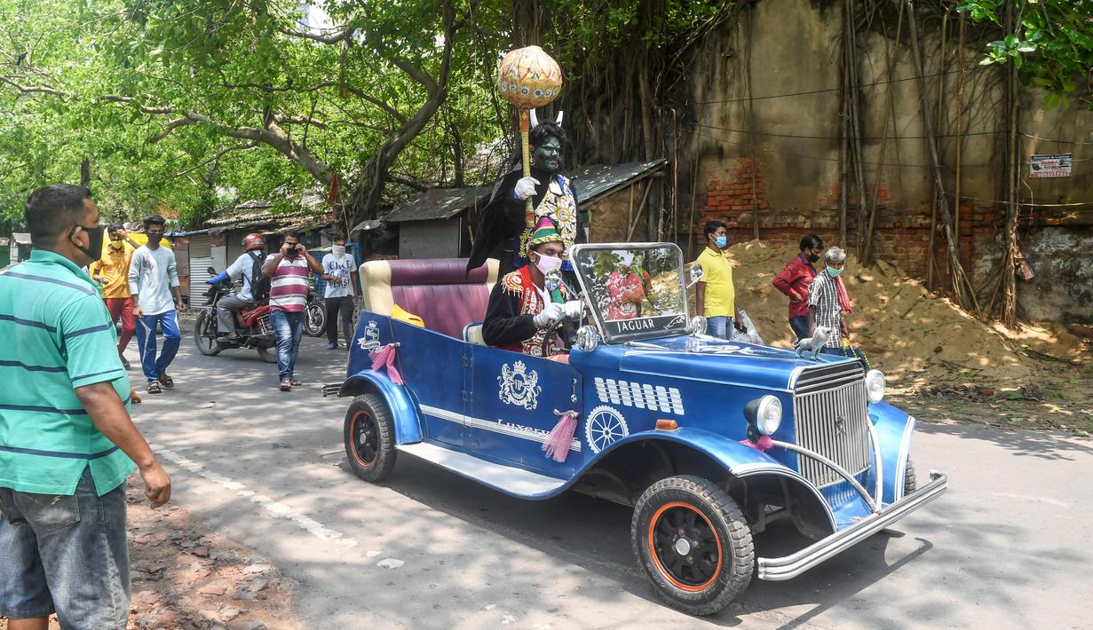 Foto India Lockdown Covid 19 Dewa Kematian Muncul Di Jalanan Global Liputan6 Com