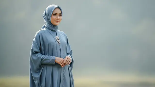 Gamis Bahan Satin Silk Jatuh dan Adem