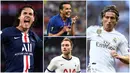 Berikut ini 7 pemain yang kontraknya akan segera berakhir bersama klubnya. Diantaranya adalah Luka Modric, Edinson Cavani dan Christian Eriksen. (Foto Kolase AFP)