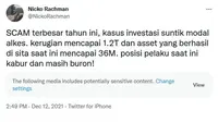 Tangkapan layar korban investasi bodong alat kesehatan.