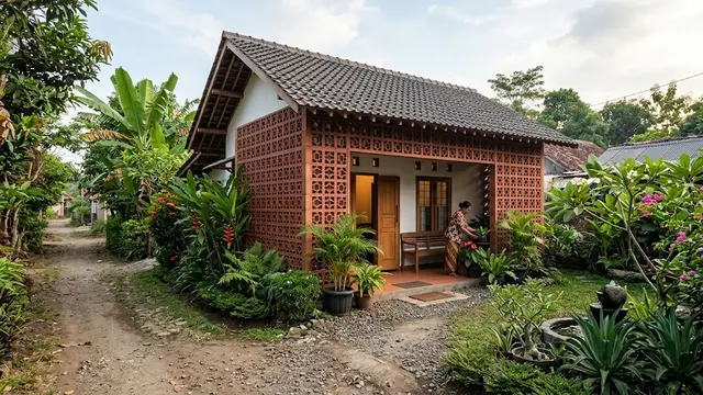 Model Rumah Desa Sederhana tanpa Pagar tetapi Tetap Privat