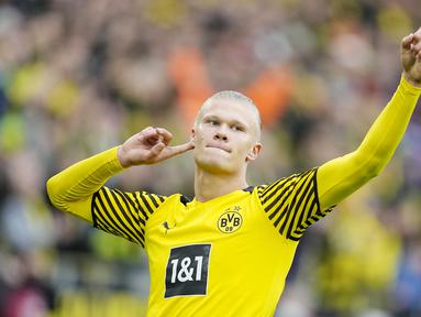 Erling Haaland - Bomber asal Norwegia ini terus menunjukkan ketajamannya dengan gelontoran gol yang ia cetak ke gawang lawan. Mesin gol Borussia Dortmund itu kini memiliki banderol 150 juta euro. (/Martin Meissner)