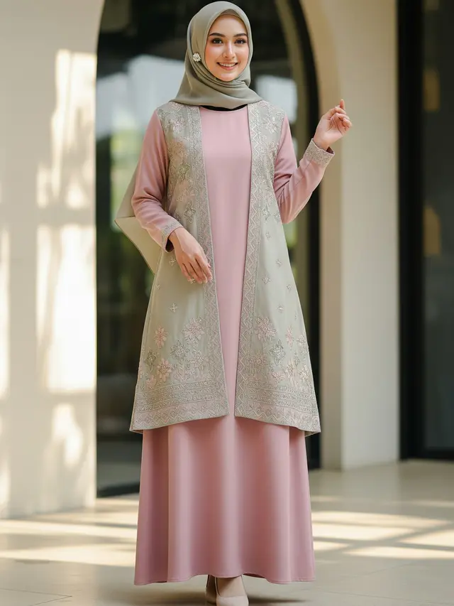 9 Model Gamis Rompi Lepas Tren Lebaran 2026, Tampil Modis di Hari Raya