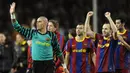 Mantan kiper Barcelona, Victor Valdes, memutuskan untuk pensiun dari dunia sepak bola. (AFP/Pierre-Philippe Marcou)