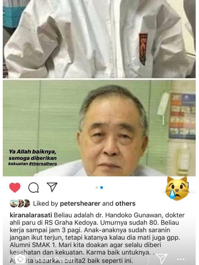 Heroik, Ini 7 Apresiasi Seleb untuk Dokter Handoko Gunawan