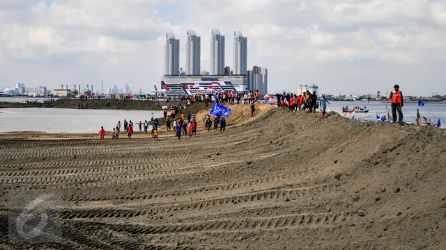 Penampakan terkini bentuk Pulau G hasil reklamasi Teluk Jakarta