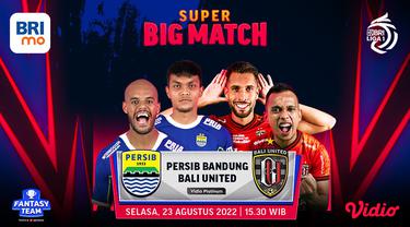 Link Live Streaming Super Big Match BRI Liga 1 2022 di Vidio : Persib Bandung Vs Bali United