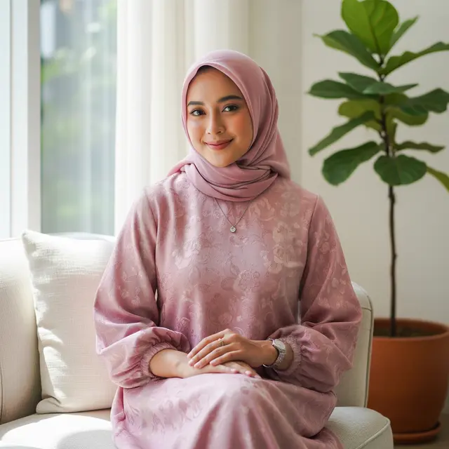 Inspirasi Gamis Warna Lembut untuk Ibu Muda (Image by Gemini AI)