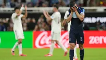 Rodrigo Bentancur (6) dari Timnas Uruguay bereaksi setelah pertandingan Grup H Piala Dunia antara Uruguay dan Spanyol di Zapopan, dekat Guadalajara, Meksiko, Sabtu, 27 Juni 2026. (AP Photo/Silvia Izquierdo)