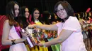 20 finalis tak hanya bersaing meraih gelar Miss Celebrity Indonesia 2014 saja tapi juga berkesempatan meraih predikat lainnya, Jakarta, (16/10/14). (Liputan6.com/Faisal R Syam)