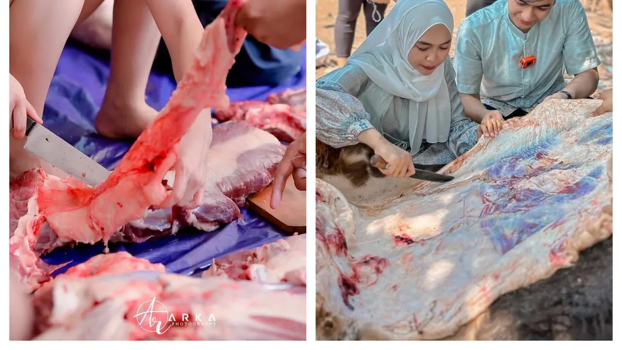 Potret Artis yang Ikut Potong Kurban di Hari Raya, Ayu Ting-Ting Hingga Ria Ricis