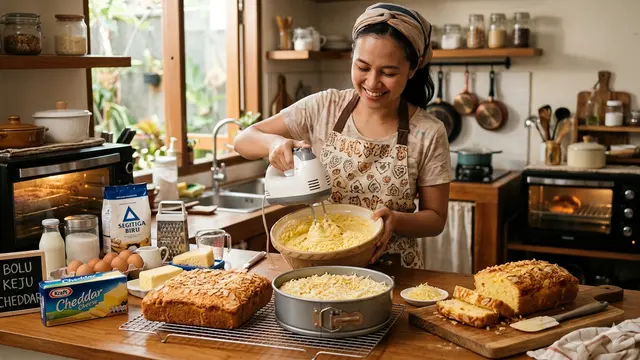 Resep Bolu Keju Cheddar Lembut dan Gurih