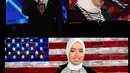 Perempuan 17 tahun itu mengenakan kaus bergaris dengan jaket hitam dan hijab warna putih saat meraih golden buzzer dari para juri. [@arianinismaputri]