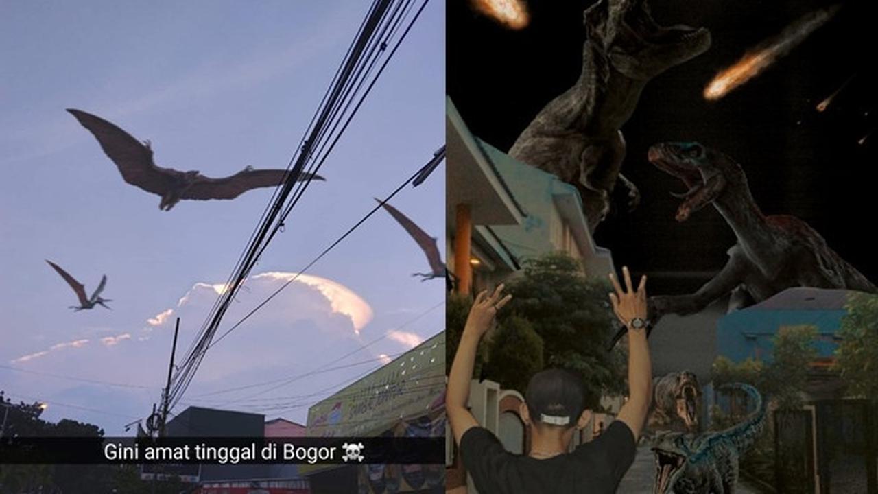 6 Editan Foto Jika Manusia Tinggal Bareng Dinosaurus Ini Kocak