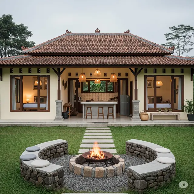 Desain Rumah Sederhana Halaman Luas. Foto: Gemini