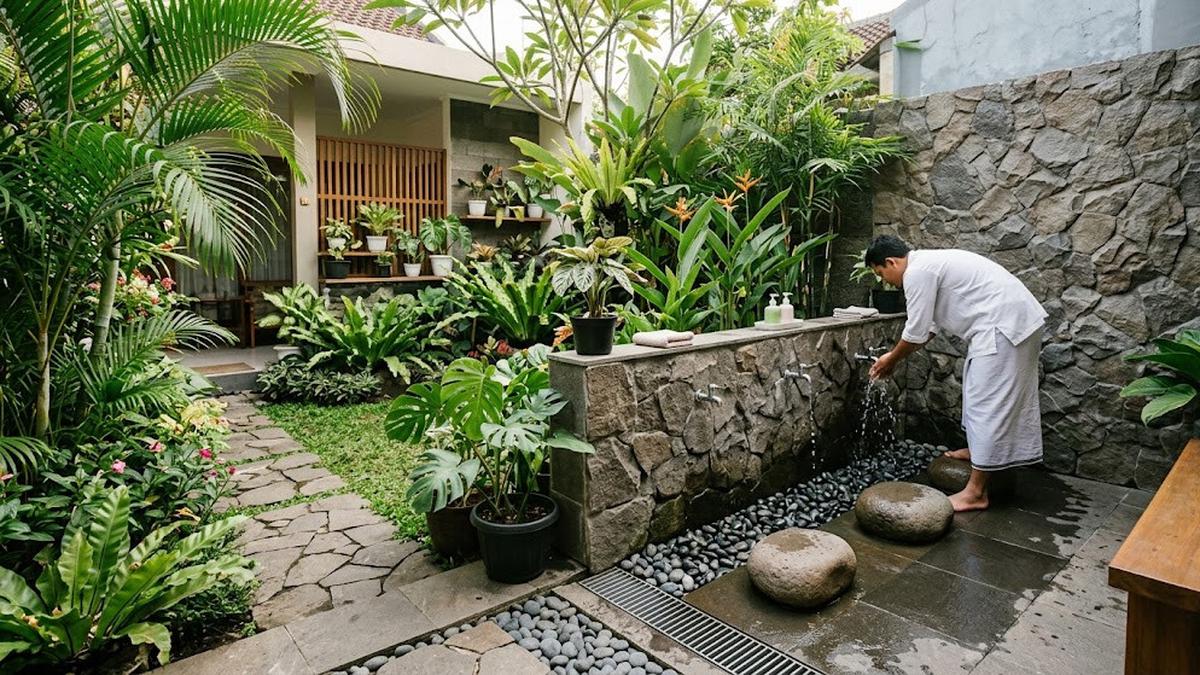 9 Model Tempat Wudhu Minimalis Dekat Taman, Bikin Area Bersuci Makin Nyaman