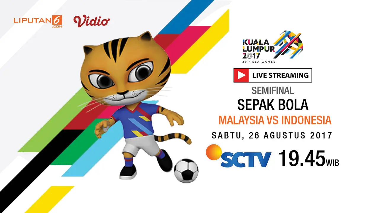 Banner Livestreaming Sepak Bola Malaysia vs Indonesia sea games 2017