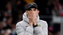 Thomas Tuchel resmi meninggalkan kursi pelatih Chelsea. Pemecatan juru taktik asal Jerman itu terjadi hanya sekitar 14 jam usai Chelsea tumbang 0-1 dari Dinamo Zagreb pada laga pertama fase grup Liga Champions 2022-2023. (AFP/Oscar Del Pozo)
