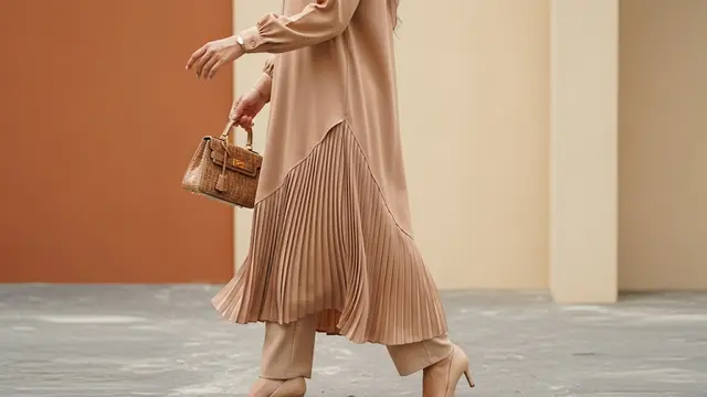 Gamis Katun Plisket