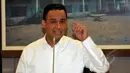 Mendikbud, Anies Baswedan memberikan pesan khusus untuk peserta ujian nasional (UN) 2015 di Kemendikbud, Jakarta, Kamis (9/4/2015). Anies berpesan agar peserta ujian belajar dengan keras dan tidur yang cukup sebelum ujian. (Liputan6.com/Yoppy Renato)