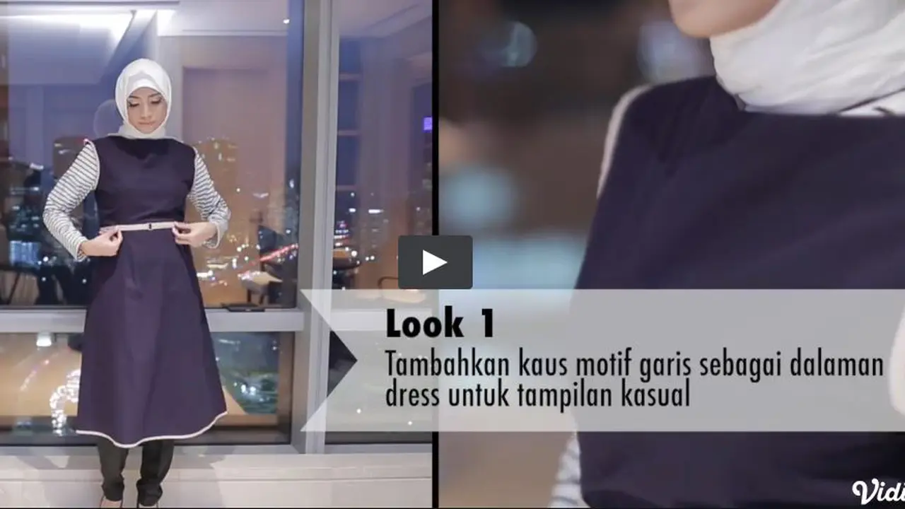 Mix and macth dress tanpa lengan untuk hijabers