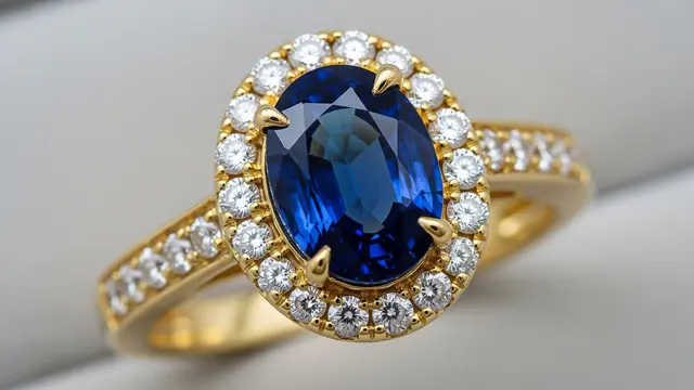 Model Cincin Emas dengan Batu Safir