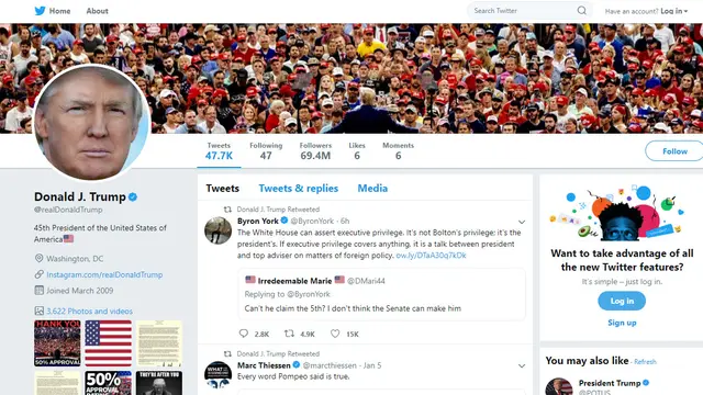 Akun Twitter Donald Trump