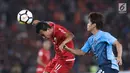 Penyerang Persija, Novri Setiawan (kiri) berebut bola dengan pemain Johor Darul Takzim, M Nazmi Faiz pada lanjutan penyisihan Grup H Piala Asia 2018 di Stadion GBK, Jakarta, Selasa (10/4). Persija menang telak 4-0. (Liputan6.com/Helmi Fithriansyah)