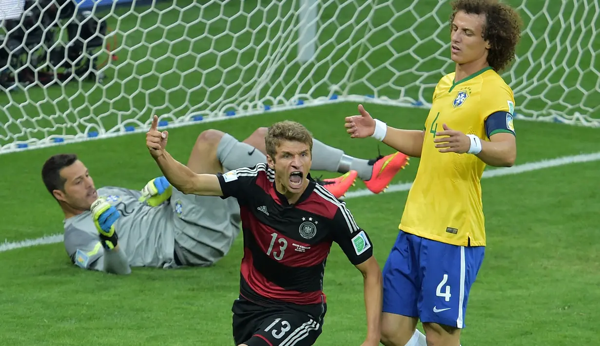 Thomas Muller mencetak 10 golnya dalam dua edisi Piala Dunia, yaitu edisi 2010 dan 2014. Sementara pada dua edisi berikutnya 2018 dan 2022 ia gagal menambah koleksi golnya. (AFP/Gabriel Bouys)