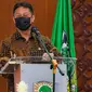 Menteri Kesehatan RI Budi Gunadi Sadikin memberikan orasi ilmiah bertajuk "Kebijakan Pemerintah Dalam Penanganan Pandemi COVID-19" di Fakultas Hukum Universitas Andalas Sumatera Barat pada Selasa, 12 Oktober 2021. (Dok Kementerian Kesehatan RI)