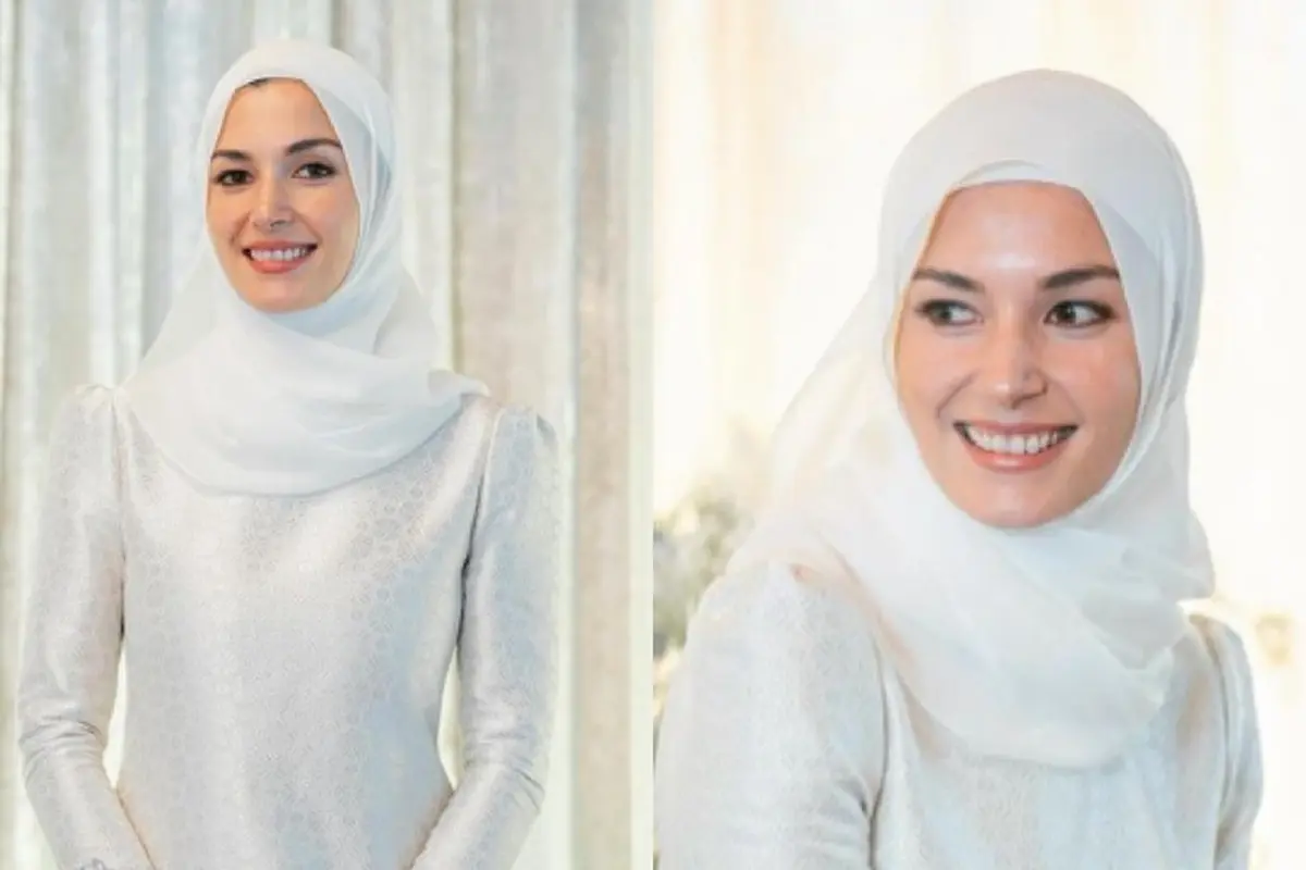 Gaya Kerudung Anisha Rosnah Tunangan Pangeran Abdul Mateen saat Khatam Alquran