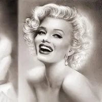 Foto cantiknya  Marilyn Monroe dalam nuansa hitam putih.
