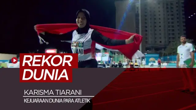 Berita video pelari Indonesia, Karisma Tiarani, mencetak rekor dunia di Dubai, Uni Emirat Arab, dalam ajang Kejuaraan Dunia Para Atletik 2019 untuk nomor lari 100 meter putri kategori T63.