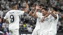 Real Madrid sukses mengalahkan Real Mallorca dengan skor telak 3-0 dalam laga semifinal Piala Super Spanyol 2025 yang digelar di King Abdullah Sports City, Jeddah, Jumat (10/1/2025) dini hari WIB. (AP Photo/Altaf Qadri)