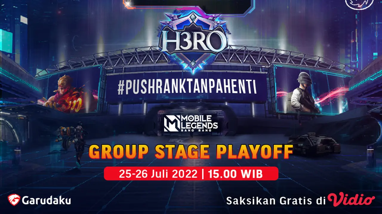 Link Live Streaming H3RO Esports 3.0 Group Stage Playoff di Vidio, Senin 25 Juli 2022