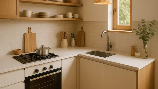 Gambar Dapur dengan Kompor Tanam Minimalis 2025