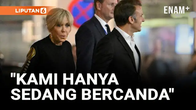 VIDEO: Brigitte Macron Dorong Wajah Sang Suami Emmanuel Macron saat Tiba di Vietnam